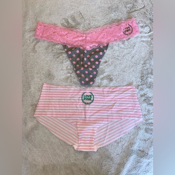 VS PINK ORIGINALS Y2K PANTIES PANTY SET HIPSTER BOYSHORT THONG HTF RARE NWT XXL - Picture 2 of 9